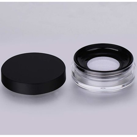 DIY Kosmetisk Puderlåda Svamp Puder Puff Nät Sil Puderlåda (Svart)