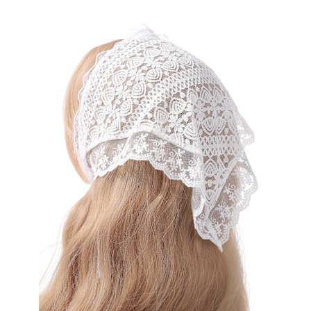 Delikat blomst mønster blonder turban hot jente hår skjerf ren trekant