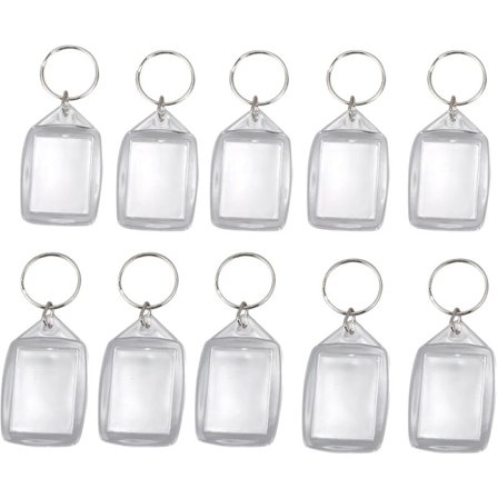 10X Kirkas Akryyli Muovi Aihio Avaimenperä Lisää Passikuva Avaimenperä