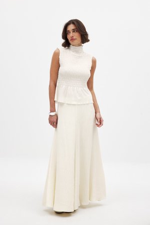 NA-KD A-line Maxi Skirt - Plisserede nederdele - Beige - EU 38