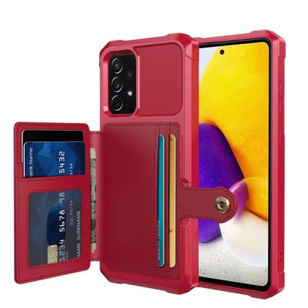 Stöttåligt Skal Med Plånbok Samsung A52 / A52s - Röd Röd