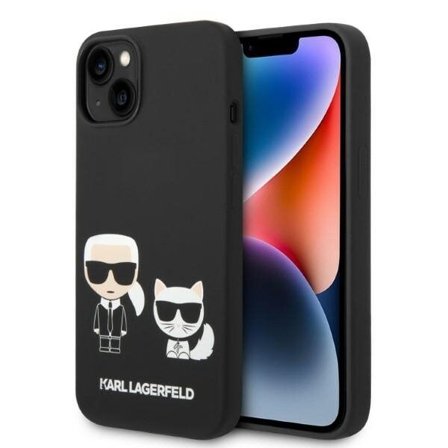 Karl Lagerfeld KLHMP14MSSKCK iPhone 14 Plus 6.7" Hardcase Black Silicone Karl & Choupette MagSafe