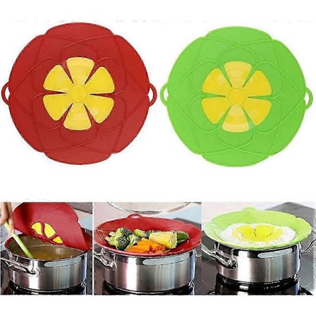 2 st Spillskydd Lock, Överkoks Skydd, 26 cm Grön+Röd (FMY)