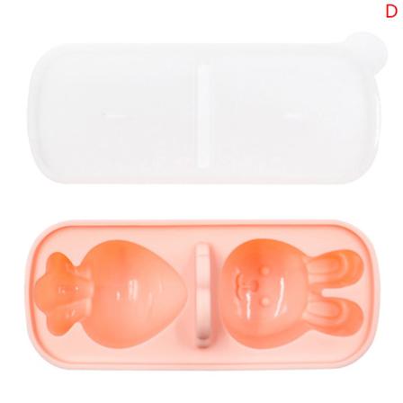 2 Hål Silikon Äggbett Molds Med Lock Baby Ångad Äggkopp
