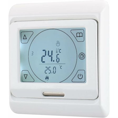 WG809 Romtermostat, 7 dagers programmerbar LCD-skjerm AC230V 16A for elektrisk gulvvarme Hvit