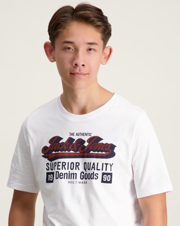 Jack & Jones JJELOGO TEE SS ONECK 2 COL AW25 NOOS JNR Weiß T-Shirts Jungen - Kids Brand Store