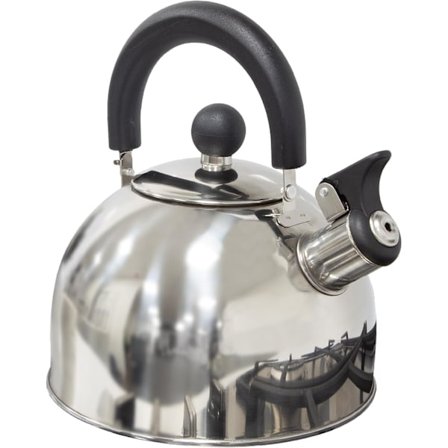 2L Fløjtekedel til Camping/Holdbar og Letvægt/Hældetud og Varmebestandigt Håndtag/Rustfrit Stål/Ideel til Camping