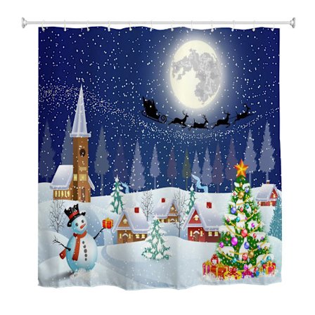 Lumiukko joulu yksinkertainen suihkuverho, 180*180cm