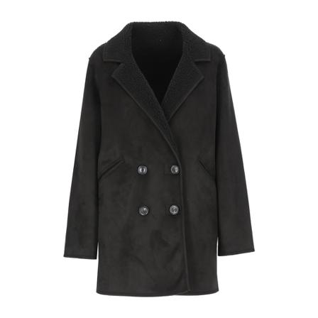 Betta Corradi, Double-Breasted Coats Zwart, Dames, Maat:M