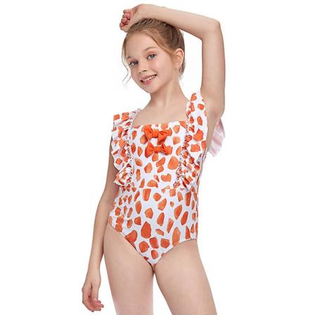 Oransje blinkende One Piece Badedrakt Fruit of the Loom Girls 60" bikinier