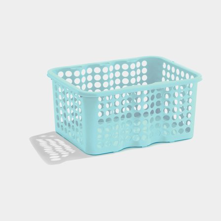 Opbevaringskurv i plast Nordiska Plast Rondo, turkis, 285 x 210 x 135 mm, 6 liter