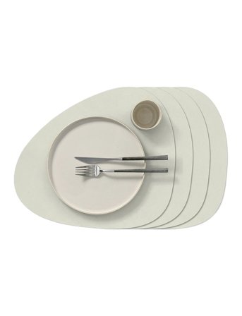 LIND DNA 4-Set Table Mat Curve Nupo - Cream - 37X44CM