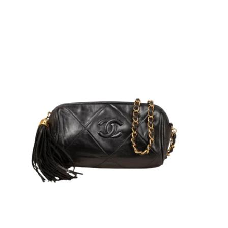 Chanel Vintage Pre-ownedLeatherchanel-Tass , Zwart , Dames , Maat: ONE Size Vintage Tassen