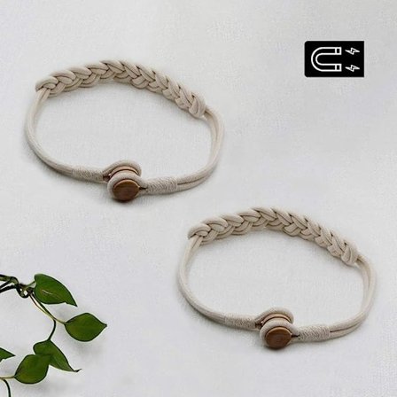 Gardinstropper Magnetiske Vevde Gardiner Faste Gardinbindinger (Elfenbensflettet - Sett med 2)