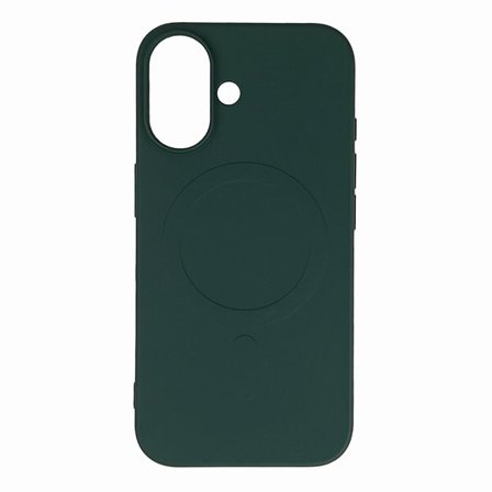 Liquid Silicone Case MagSafe for iPhone 16 - tummanvihreä