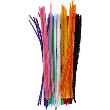 Chenillegarn Mix, Flerfärgad, 30 cm 100st