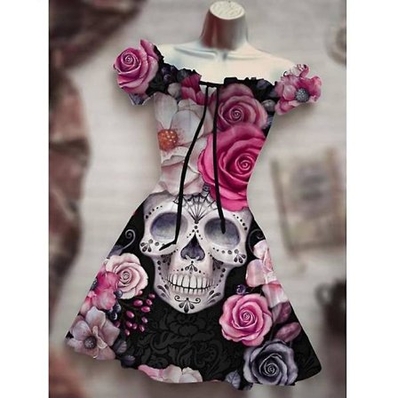 Halloween-mekko naisille, juhlamekko Vintage mekko Tyylikäs A Line -mekko Cocktail-mekot Goottilainen mekko