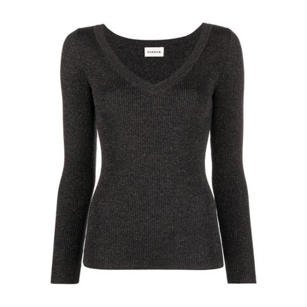 P.a.r.o.s.h. Slim V-Neck Pullover Grå, Dame