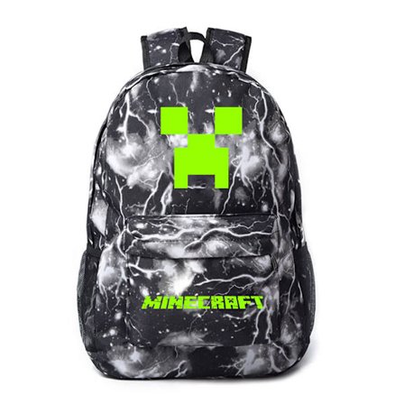 Minecraft ryggsäck studentryggsäck Lightning Black ~ 3 Night Glow