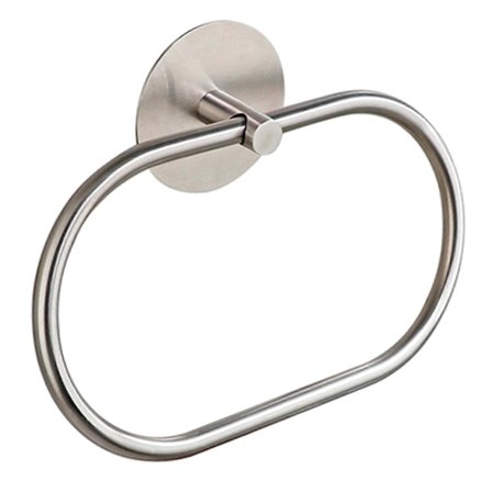 Badeværelse Håndklæde Ringe Rustfrit Stål Håndklædeholder til Badeværelse Vægmonteret Sort Sølvfarve Håndklæde Hænger Boligindretning sølv