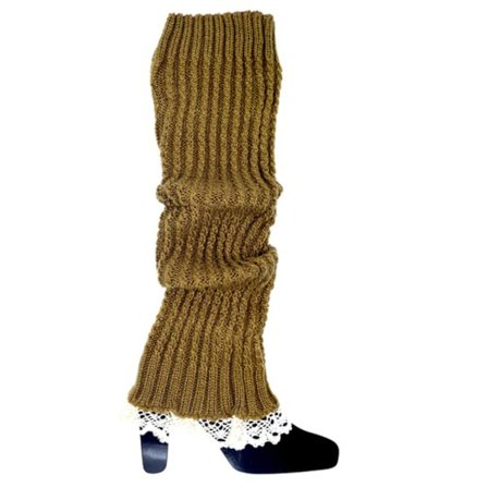 Brune leggvarmere med blonder