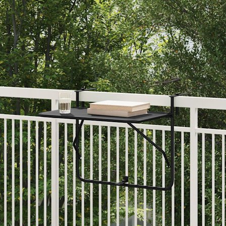 Hängande Balkongbord Svart 60 x 39 x 65 cm Stål