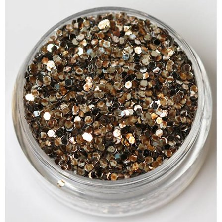 Negleglitter - Hexagon - Tofarget gull/brun - 8ml - Glitter