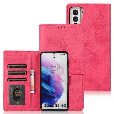 Praktisk pung etui (Leman) - Samsung Galaxy S21 Rosa