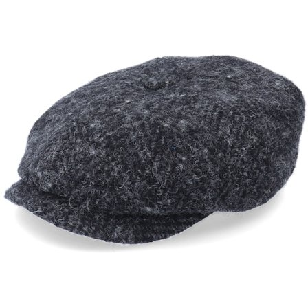 Stetson - Schwarz Flatcap Cap - Hatteras Herringbone Flat Cap @ Hatstore