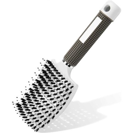 GrayHair Børste, Børste med villsvinbust, Profesjonelle buede ventilerte frisørstylingverktøy Hurtigtørkende flokefribørster med massasje