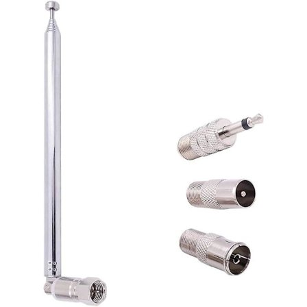 Fm Teleskopisk Antenne Kit 75 Ohm Ubalanceret F-stik Dab Radio Udskiftningsantenne Til Tv Am Fm Radio Stereo Receiver (30")