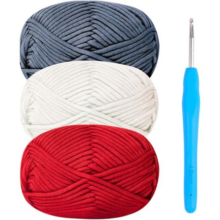 Tjockt Garn för Virkning Bomullsgarn 4 x 100g för Nybörjare Virkningsull Stickgarn