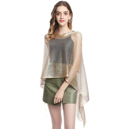 Dame Stole Skjerf Skjerf Glitrende Sjal og Wraps for Aftenkjole