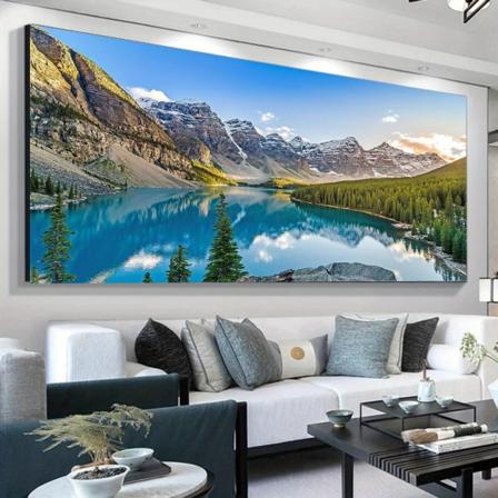 5D DIY stora diamond painting för vuxna, 15,7 x 35,4 tum/40 x 90 cm Rocky Mount Round Full Rhinestone Art Kit Bild efter nummer 15.7x35.4inch/40x90cm