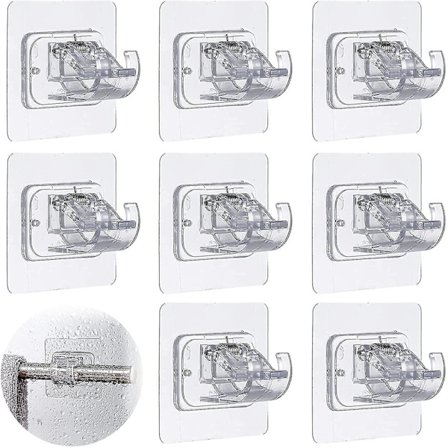 Gardinstång Ingen borrning, 8 st självhäftande gardinstångshållare Krokar Hög kvalitet