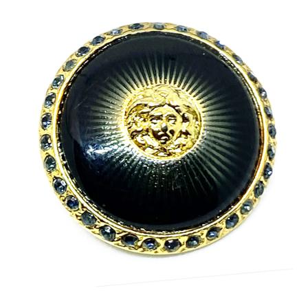 Versace Pre-owned, Medusa Head Shank Button Geel, Dames, Maat:ONE Size