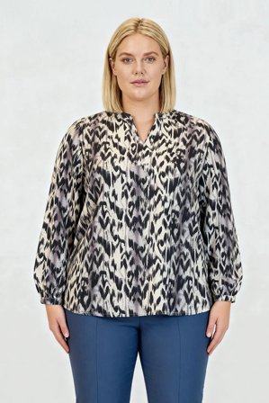 CISO - Langærmet Bluse - Grå Mix - Mønstret