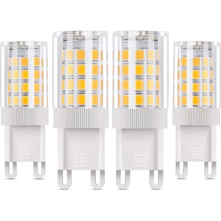 G9 LED-lampa, 5W motsvarande 50W halogenlampor, 4 st Varmvitt 3000K LED-lampor, AC85-220V, 360LM, Ej dimbar
