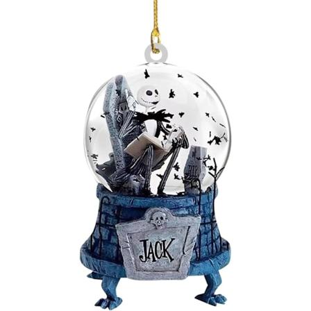 Julgransdekoration för Halloween 2024, Söt Jack och Sally-Hängare, Lämplig för Julgran och Bilinredning D