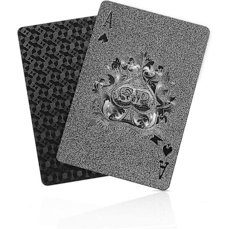 SolarMatrix Kortspel Poker - Vattentät Plast Svart Diamant Nytt (Kortspel 54)