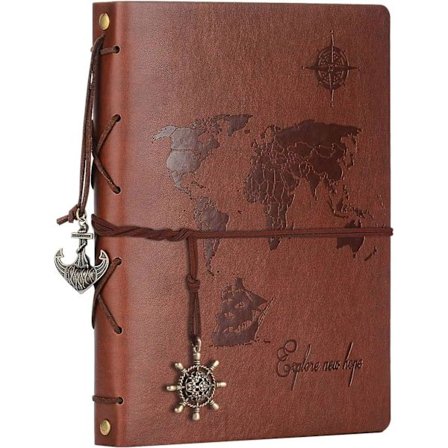 Fotoalbum Skrapbok Verdenskart DIY Skrapbok Lær Album Skrapbok 60 Sider Vintage Minnebok for Bursdag