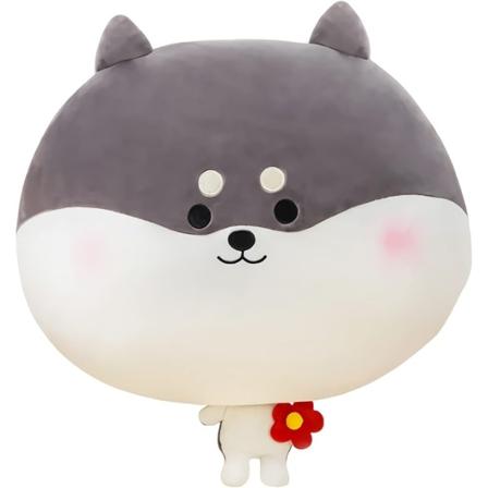 Sød Corgi Hundeplys Legetøj, Blød Shiba Inu Akita Plys Plys Dyrepude, Gaver til Børn (Sort Dyrepude) - Perfet