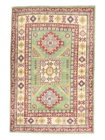 Hand Knotted Kazak Fine Rug 104X151 Brown/Yellow