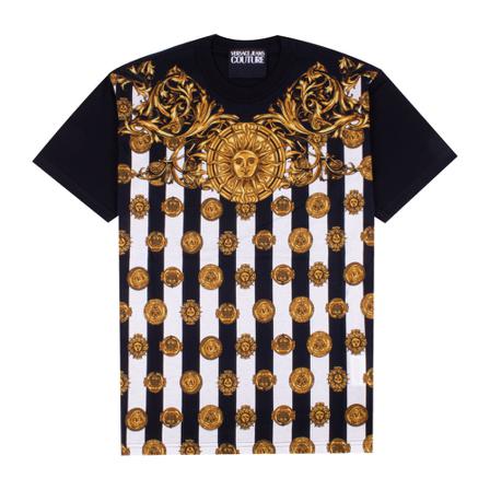 Versace Jeans Couture, T-shirt Zwart, Heren, Maat:L