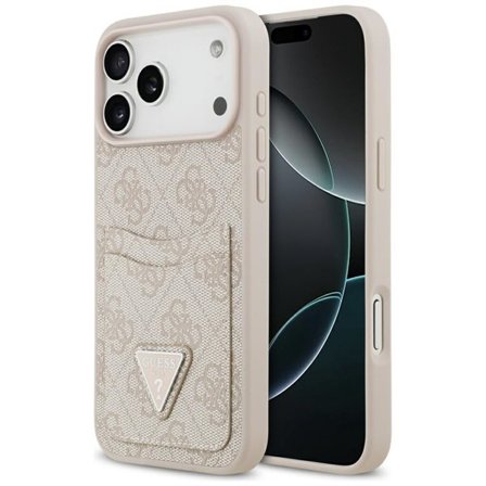 Guess 4G Nauble Card Triangle Case for iPhone 17 Pro Max - vaaleanpunainen - vaaleanpunainen