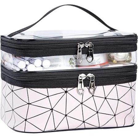 Blå Dröm Kosmetisk Veske Bærbar Dobbeltlags Rutete (Ro