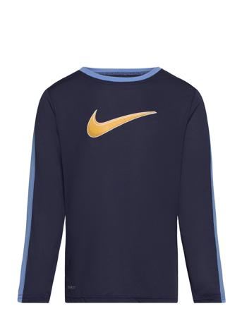 B Nk All Day Play Ls Knit Top Sport T-shirts Long-sleeved T-Skjorte Navy Nike