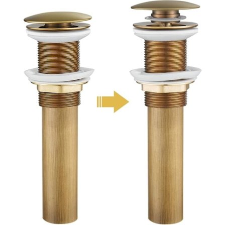 Pop-up bundprop uden overløb, messing bundprop, pop-up afløbsprop