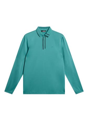 J.Lindeberg - Golf - Viktor Long Sleeve Polo - Blue - - XXL