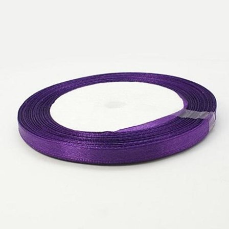 1 Rulle (25yard=22,89 mt.) mörk lila satinband 6 mm. bred